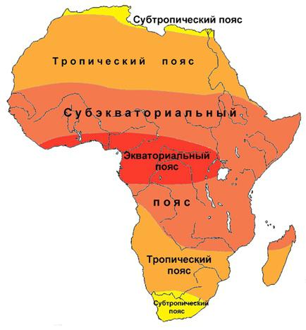 jaké jsou klimatické zóny v Africe